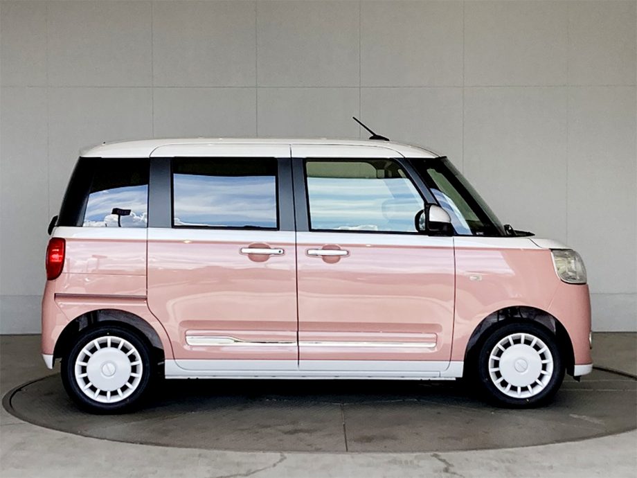 ダイハツ ムーヴ キャンバス 未使用車 パール ピンク 中古車一覧 身近なssが見守る 安心 気軽なマイカーリース マイカーリース ラクのり