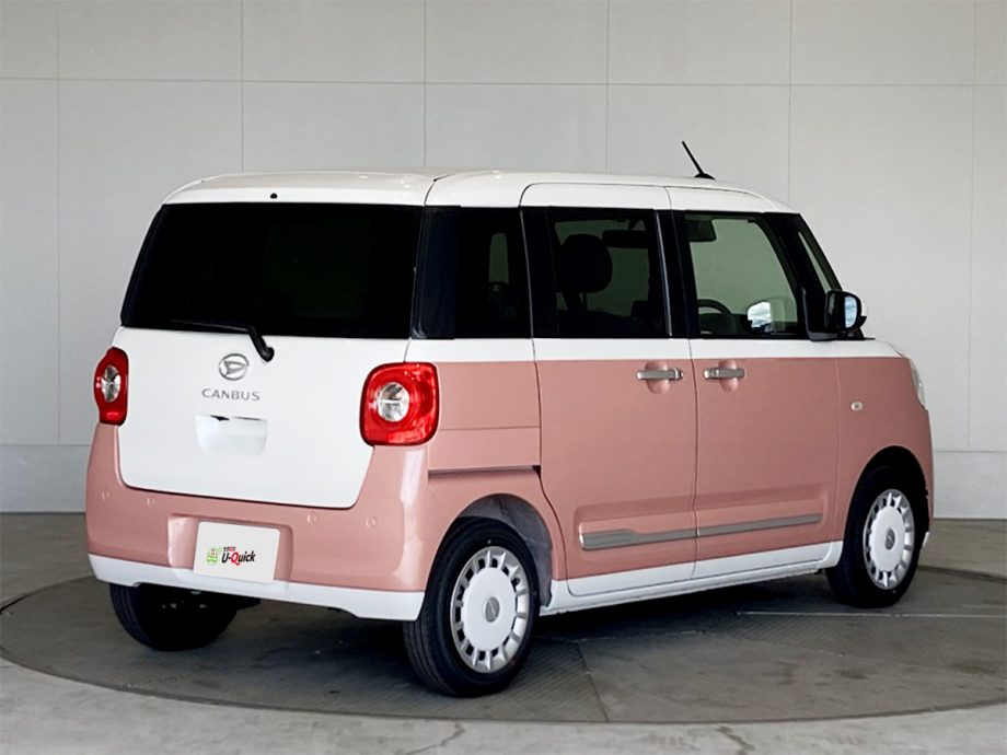 ダイハツ ムーヴ キャンバス 未使用車 パール ピンク 中古車一覧 身近なssが見守る 安心 気軽なマイカーリース マイカーリース ラクのり